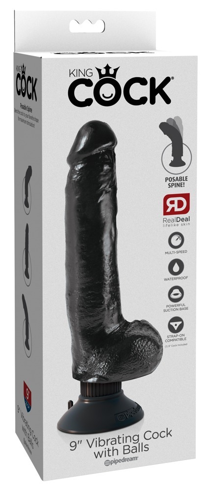 King Cock 9" Vibrating Cock with Balls 23 cm