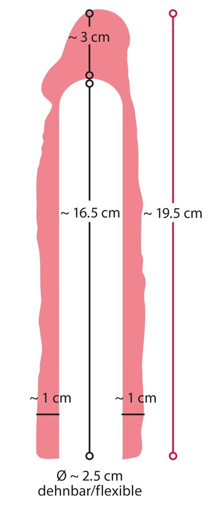 Penishülle „Extension Sleeve +3cm“, 19,5 cm