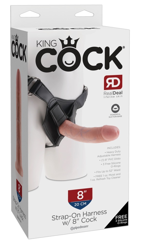 Umschnalldildo „Strap-on with 8 Inch“, inklusive Harness, 20,3 cm