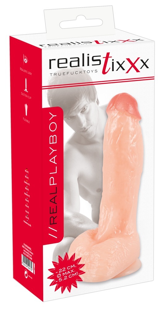 Naturdildo „Real Playboy“, 23 cm, Ø 5,5 cm, mit Saugfuß