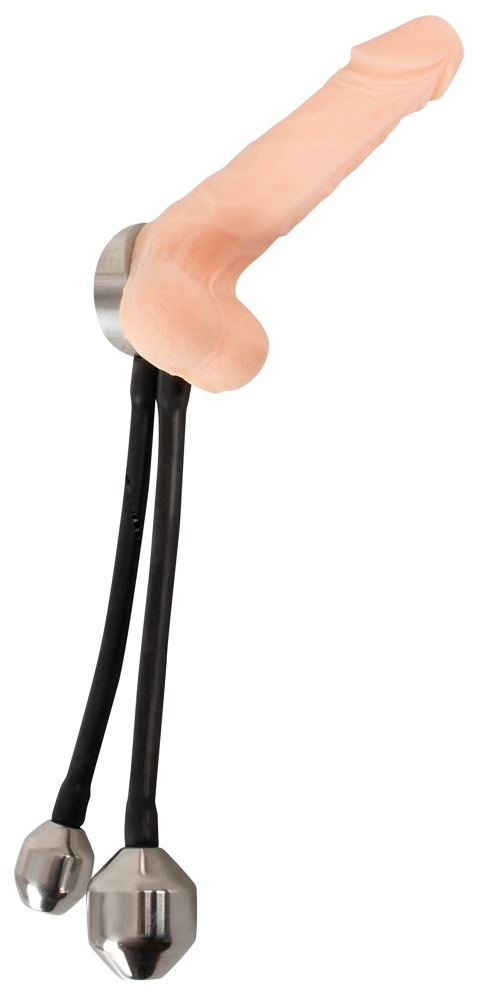 Penisring „Cock ring & Ass plugs“ mit 2 schweren Plug-Gewichten