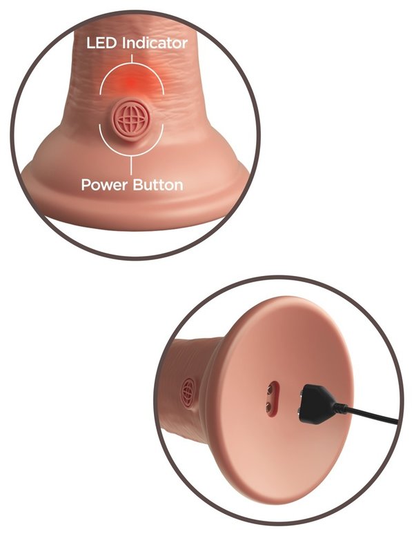 Naturvibrator „6“ Vibrating + Dual Density Silicone Cock“ mit extra starkem Saugfuß
