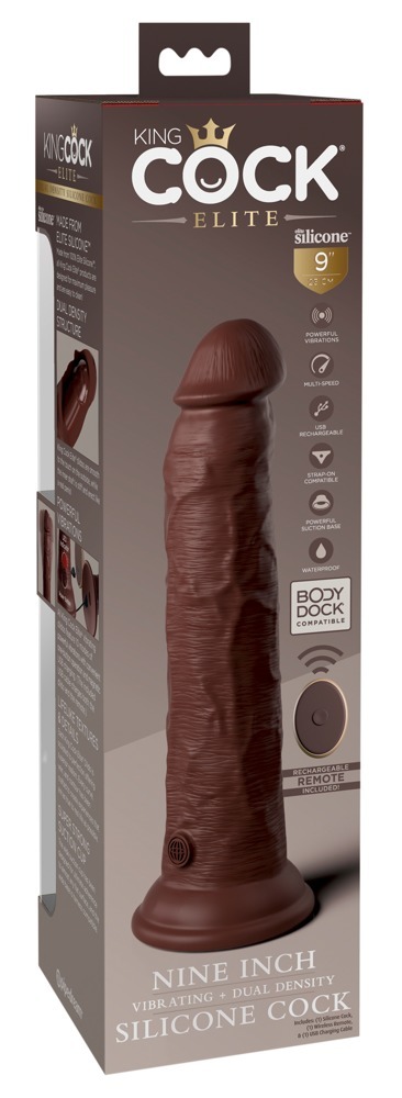 Naturvibrator „9“ Vibrating + Dual Density Silicone Cock with Remote