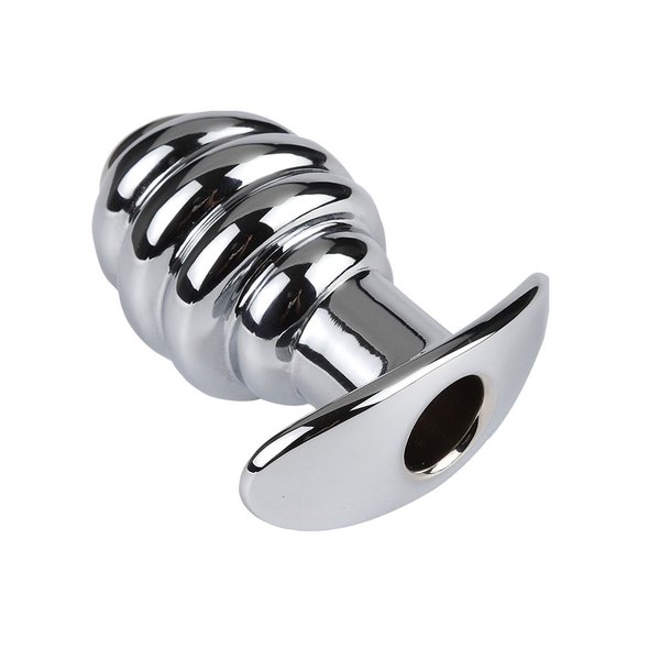 FIXXX Ribbed Hollow Buttplug Silver