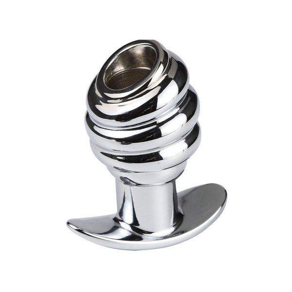 FIXXX Ribbed Hollow Buttplug Silver