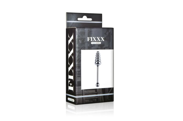 FIXXX Long Handled Ribbed Buttplug Silver