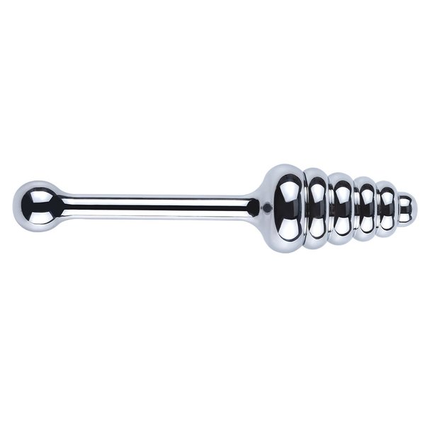FIXXX Long Handled Ribbed Buttplug Silver